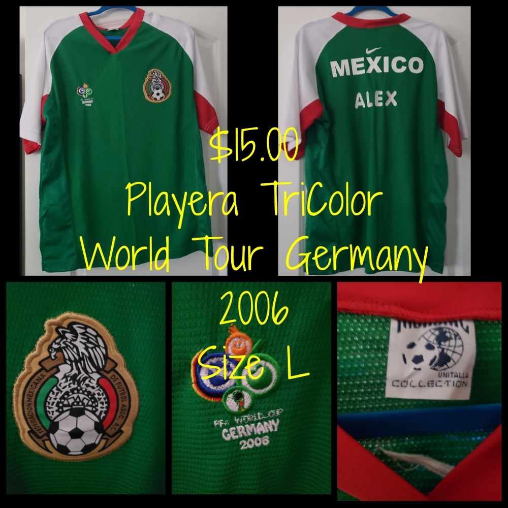 México Tricolor Germany 2006 soccer jersey Size large